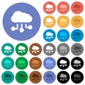 Cloud connections solid round flat multi colored icons Royalty Free Stock Photo