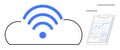 Cloud Connectivity with Analytics Report Highlighting Data Trends and Performance Royalty Free Stock Photo