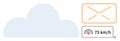 Cloud Connectivity with Email and Speedometer for Digital Communication and Data Transfer Royalty Free Stock Photo