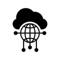 Cloud, connectivity, network icon. Black vector graphics Royalty Free Stock Photo