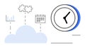 Cloud Computing Integration with Time Management, Analytics, Calendar, and Puzzle Concept Royalty Free Stock Photo
