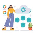 Cloud Containerization concept. Flat vector