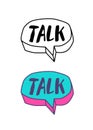 Cloud conversation word logo. Vector. Talk. Simple outline style with fill