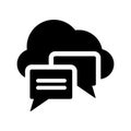 Cloud, conversion icon. Black vector graphics Royalty Free Stock Photo