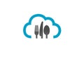 Cloud Cooking Fork Spoon Knife Logo Design Royalty Free Stock Photo