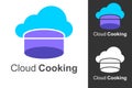 Cloud cooking logo with cloud icon and chef hat Royalty Free Stock Photo