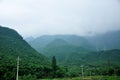 Cloud covered mountains