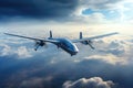 Cloud-Covered Skies with Military Recon Drone.