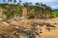 A cloud covered winters day at the beach in Tomakin