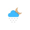 Cloud crescent hail icon. Simple line, outline vector of two color weather icons for ui and ux, website or mobile application Royalty Free Stock Photo