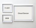Cloud Dancer, trendy off-white color of the Year 2026. Art gallery frames. Royalty Free Stock Photo