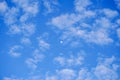 Cloud-Dappled Sky with a Crescent Moon Royalty Free Stock Photo