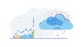 Cloud Data Analytics and Business Intelligence with Interactive Graphs, vector design Generative AI Royalty Free Stock Photo