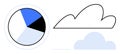 Cloud Data Analytics Represented by Pie Chart and Cloud Elements in Minimalist Design Royalty Free Stock Photo