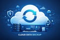 Cloud Data Backup Secure Synchronized Technology Illustration Royalty Free Stock Photo