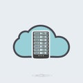 Cloud Data Center Hosting Technology Icon Royalty Free Stock Photo