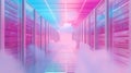 Cloud data center servers computing in vibrant pink blue Royalty Free Stock Photo