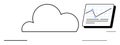 Cloud computing with data analytics chart indicating upward trend and growth Royalty Free Stock Photo