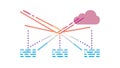 Cloud Data Distribution and Decentralized Network Branching, vector design Generative AI Royalty Free Stock Photo