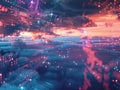 Cloud Data Drifting: Abstract Background with Ethereal Design Elements