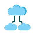 Cloud Data Exchange icon vector image. Royalty Free Stock Photo