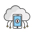 Cloud data Fill color vector icon which can easily modify or edit