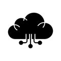Cloud data hosting service solid icon Royalty Free Stock Photo