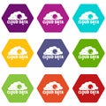Cloud data icons set 9 vector Royalty Free Stock Photo