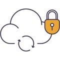 Cloud data information under protect icon vector Royalty Free Stock Photo