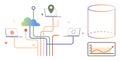 Cloud Data Integration Across Devices with Centralized Storage and Data Analytics Visualization Royalty Free Stock Photo