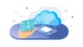 Cloud Data Management Icon, Digital Information Vector, vector design Generative AI Royalty Free Stock Photo