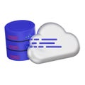 Cloud Data Migration 3d Icon Royalty Free Stock Photo