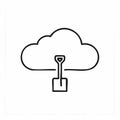 Cloud Data Mining HandDrawn Icon Royalty Free Stock Photo