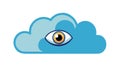 Cloud Data Monitoring Eye Icon, Surveillance Vector, vector design Generative AI Royalty Free Stock Photo