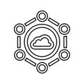 Cloud, data, network icon. Outline vector graphics Royalty Free Stock Photo