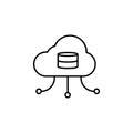 cloud, data, network icon. Simple outline vector of Web Design Development  set icons for UI and UX, website or mobile application Royalty Free Stock Photo