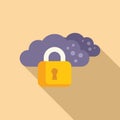 Cloud data protect icon flat vector. Legal key online