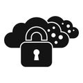 Cloud data protect icon simple vector. Legal key online