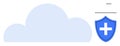 Cloud data protection with secure shield icon symbolizing reliability and safety Royalty Free Stock Photo
