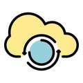 Cloud data remote access icon color outline vector Royalty Free Stock Photo