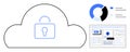Cloud Data Security with Analytics Dashboard and Secure Access Features Royalty Free Stock Photo