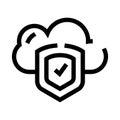 Cloud data security shield protecting online information Royalty Free Stock Photo
