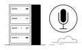 Cloud Data Server and Microphone Representing Voice Technology Integration Royalty Free Stock Photo
