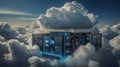 Cloud Data Servers in the Sky Royalty Free Stock Photo