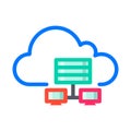 Cloud data service. Storage on cloud. Cloud Computing Icon.