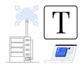 Cloud Data Sharing with Server, Typography, and Digital Interface Elements Royalty Free Stock Photo