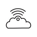 Cloud data sharing with wifi icon Royalty Free Stock Photo