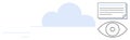 Cloud data storage and access visualization with document and eye icons Royalty Free Stock Photo