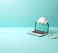 Cloud data storage, cloud computing and data transfer concept. AI generated Royalty Free Stock Photo