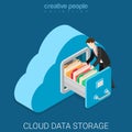 Cloud data storage flat 3d isometric vector